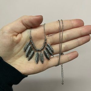 Sterling Silver Feather Necklace Boho Chic